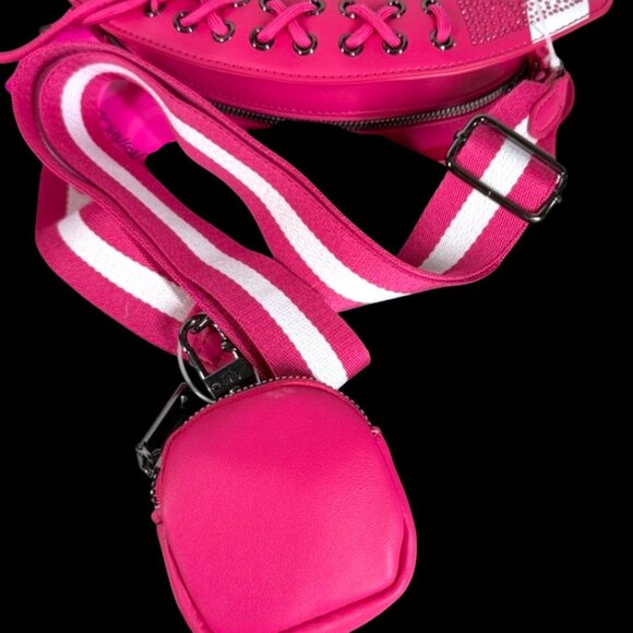 Betsey Johnson Sequin Football Shoulder Crossbody Bag "XOFUMBLE" - New - Picture 7 of 8